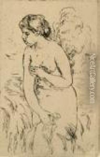 Baigneuse Derout, A Mi-jambes Circa 1910 Oil Painting - Pierre Auguste Renoir