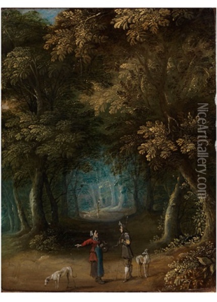 Waldschneise Mit Figurenstaffage Oil Painting - Abraham Govaerts