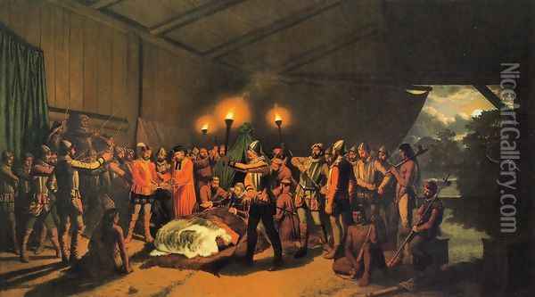 The Death of Desoto Oil Painting - Johann Mongels Culverhouse