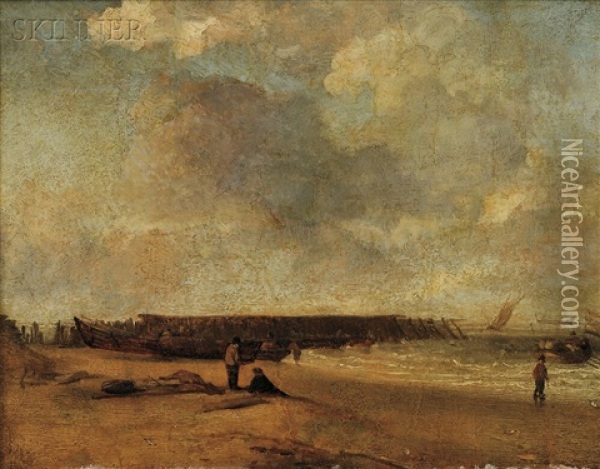 Shore Scene Oil Painting - Augustus Wall (Sir.) Callcott