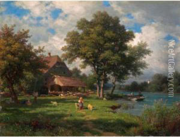 The Mill Of Rathausen Oil Painting - Robert Zund