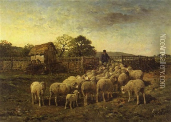 Coming In From The Fields Oil Painting - Felix Saturnin Brissot de Warville