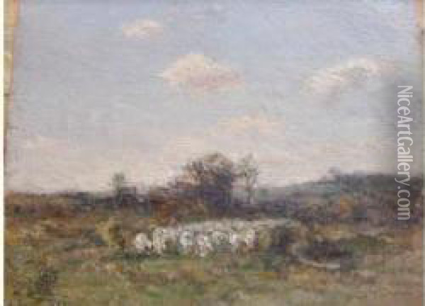 Le Troupeau De Moutons Oil Painting - Des Andre Fontaines