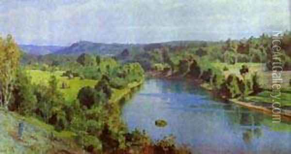 The River Oyat Study 1880 Oil Painting - Vasily Polenov