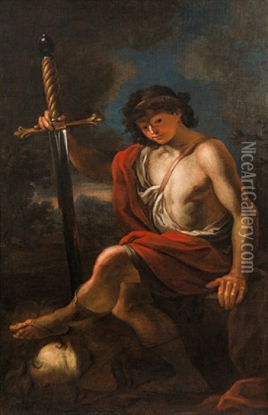 David With The Head Of Goliath Oil Painting - Daniel (Joseph D.) Seiter