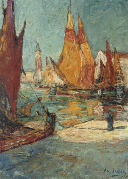 Riva Degli Schiavoni, Venice Oil Painting - Armand Gustave Gerard Jamar