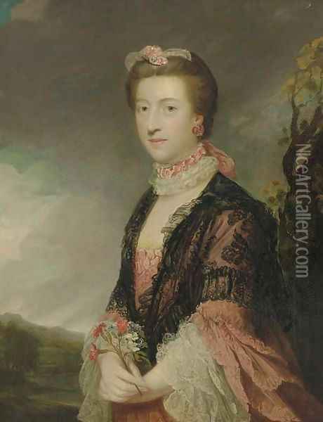 Portrait of Mary, Countess of Courtown, Lady of the Bedchamber to Queen Charlotte Oil Painting - Sir Joshua Reynolds