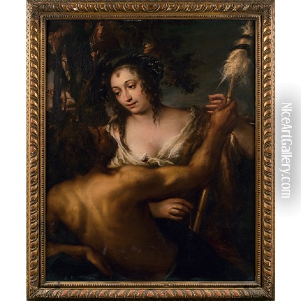 Hercule Et Omphale Oil Painting - Francesco del Cairo