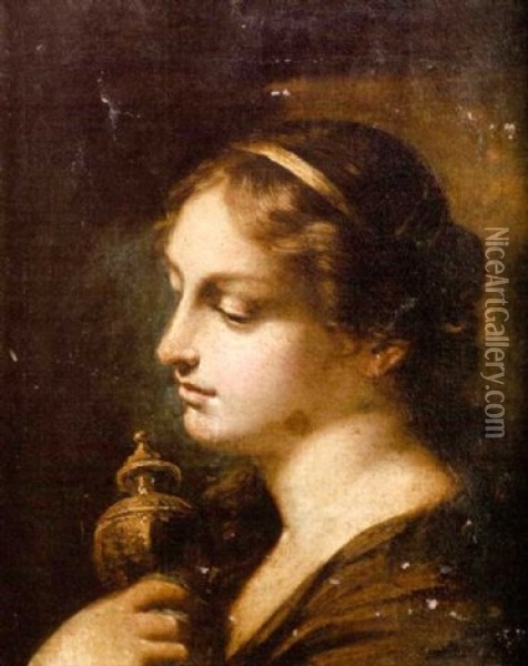 The Penitent Magdalen Oil Painting - Giovanni Antonio Burrini