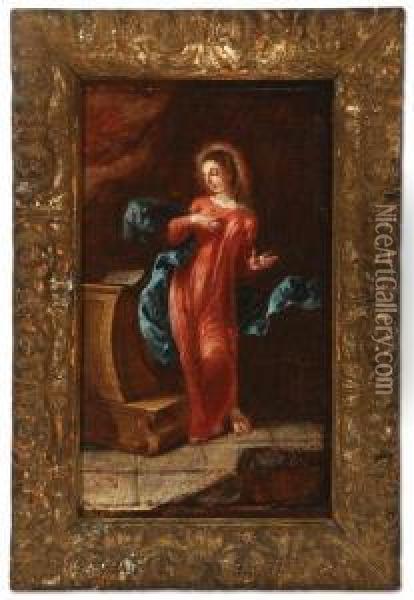 Virgin Annunciate Oil Painting - Giovanni Battista Piazzetta