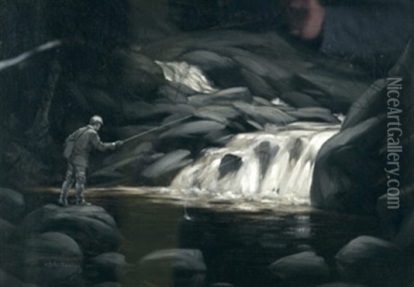Fisherman Oil Painting - Arthur Heming