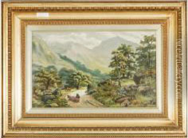 ' Glen Nevis ' Near Sgon Chalum Oil Painting - Charles Whitehead
