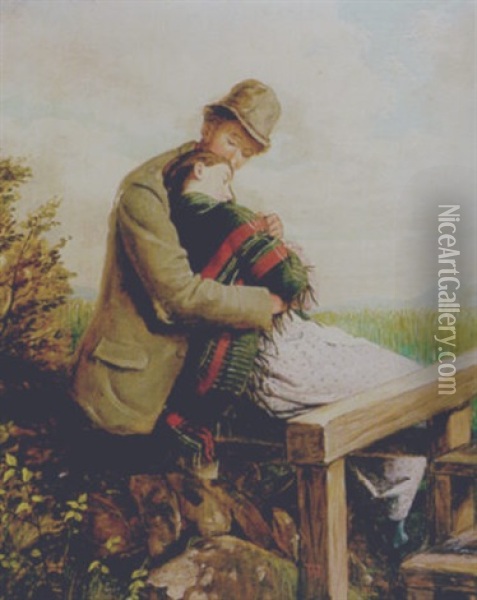 I'm Sitting On A Stile Mary, Where We Sat Side By Side Oil Painting - Thomas Alfred (Sir) Jones