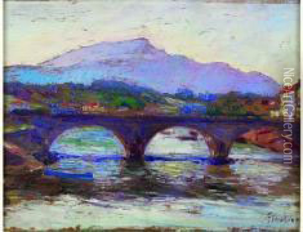Le Pont De Saint Jean-de-luz Oil Painting - Louis Floutier