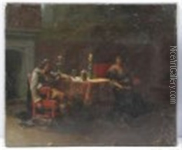 Cromwell At Ripley Castle Oil Painting - Rudolf W. A. Lehmann