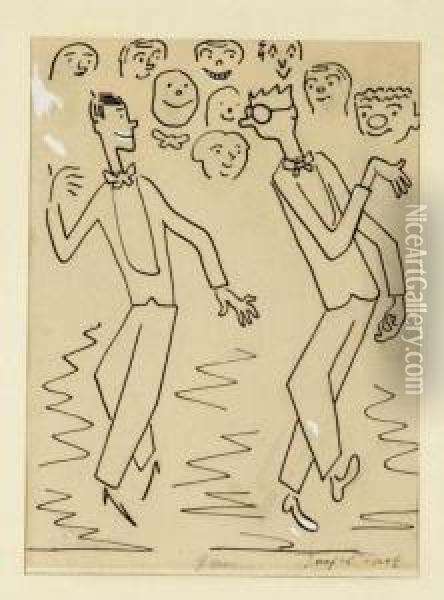 An Illustration - A Figural Drawing Oil Painting - Josef Capek