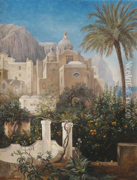 Capri Oil Painting - Wilhelm Emil Robert Heck