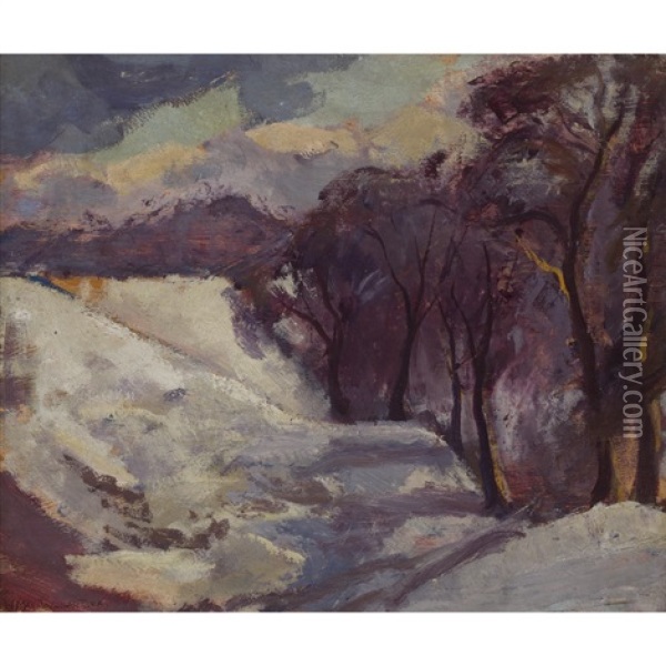 Winter Woodland Oil Painting - William McTaggart