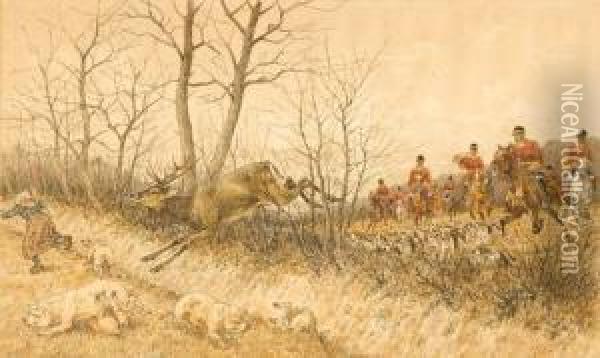 Chasse A Courre Du Cerf Oil Painting - Georges Larocque