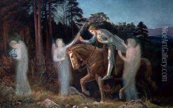 Sir Galahad I Oil Painting - Arthur Hughes