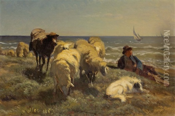 Schafherde Am Meer Oil Painting - Johann Rudolf Koller