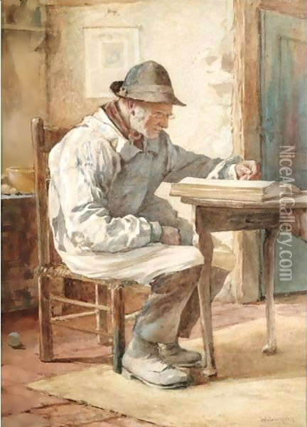 The Old Book Oil Painting - Walter Langley