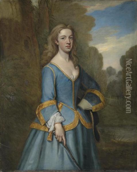 Portrait Of Lucy Pelham-holles Oil Painting - Sir Godfrey Kneller