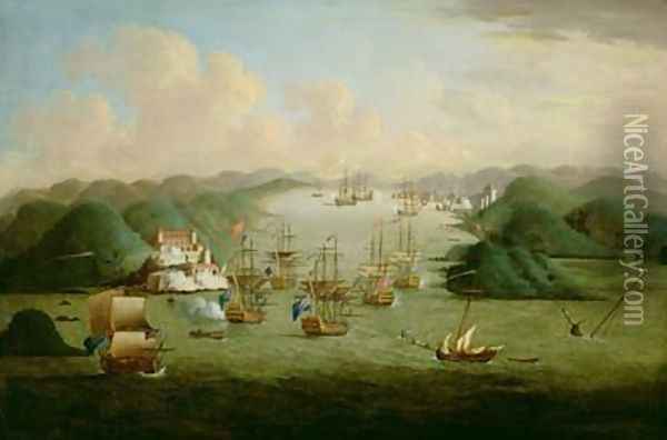 Capture of Porto Bello in 1739 Oil Painting - Peter Monamy