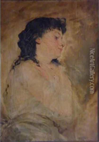 Portrait De Femme Oil Painting - Charles Josua Chaplin