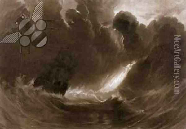 Ship in a Storm, from the Little Liber, engraved by the artist, c.1826 Oil Painting - Joseph Mallord William Turner