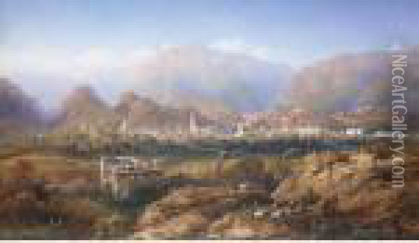 View Of Susa, Savoy Oil Painting - Carlo Bossoli