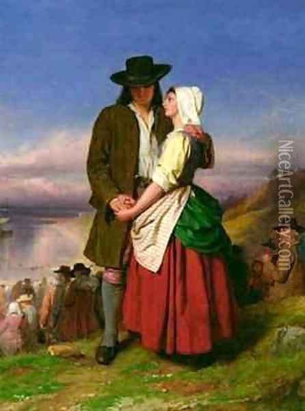 The Parting of Evangeline and Gabriel Oil Painting - John Faed