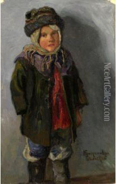Peasant Boy Oil Painting - Nikolai Petrovich Bogdanov-Belsky