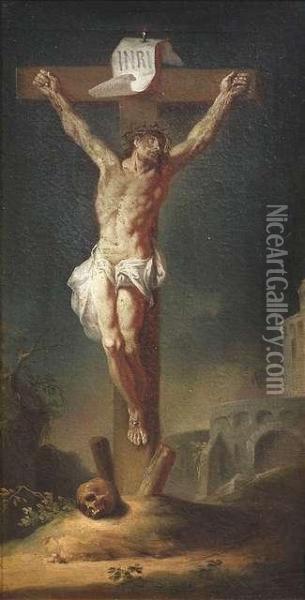 Christ On The Cross Oil Painting - Januarius Zick