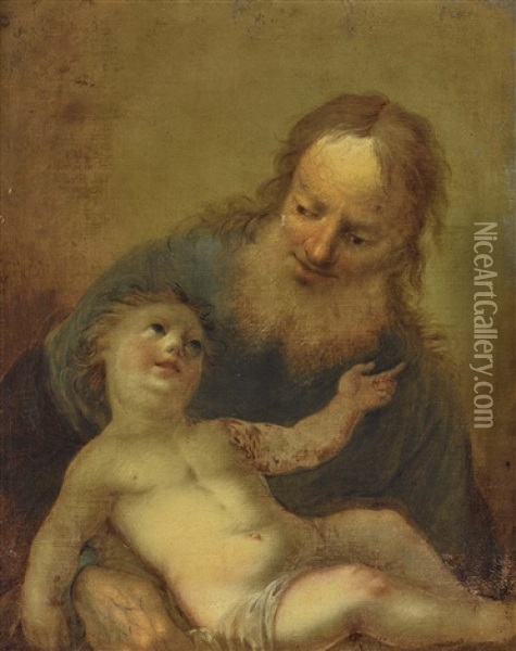 Heiliger Joseph Mit Dem Kind Oil Painting - Johann Zick