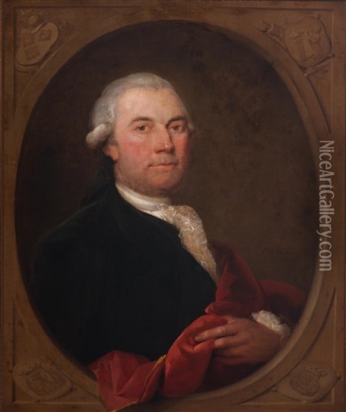 Portrait Of A Distinguished Gentleman With A Red Mantle Oil Painting - Aert Schouman