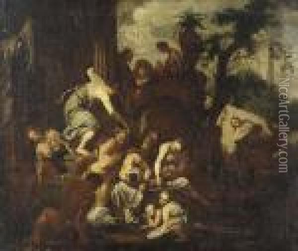 A Bacchanal Oil Painting - Andrea Di Lione