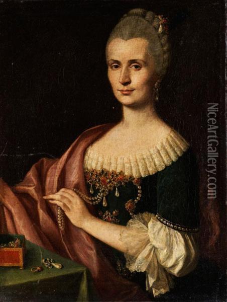 Portrait Einer Noblen Dame Oil Painting - Alessandro Longhi