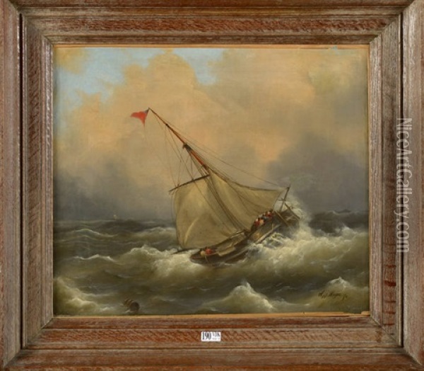 Bateau Dans La Tempete Oil Painting - Wijnand Jan Joseph Nuyen