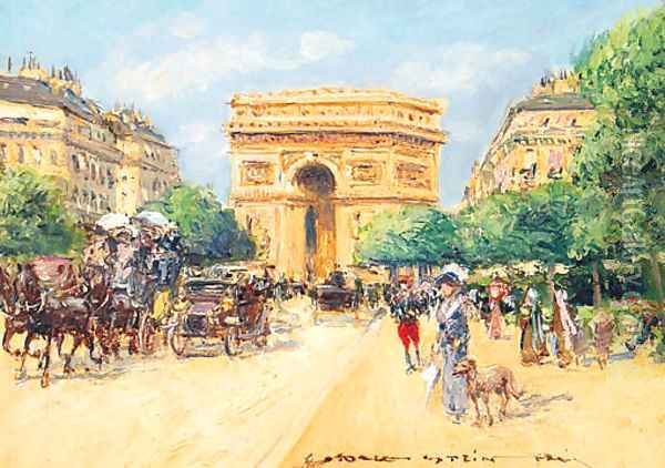Les Champs Elysees Oil Painting - Georges Stein