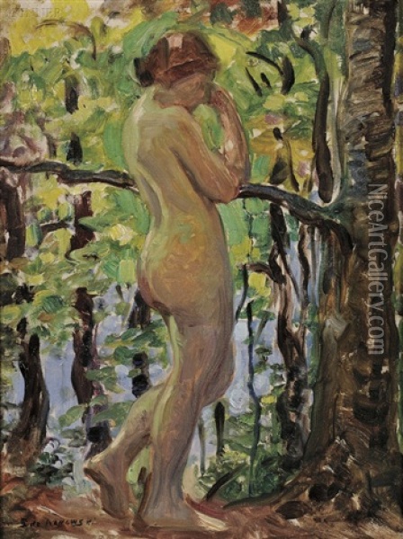 Figure In The Woods Oil Painting - Sigismund Ivanowski
