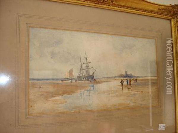 Figures On A Beach Oil Painting - Thomas Bush Hardy