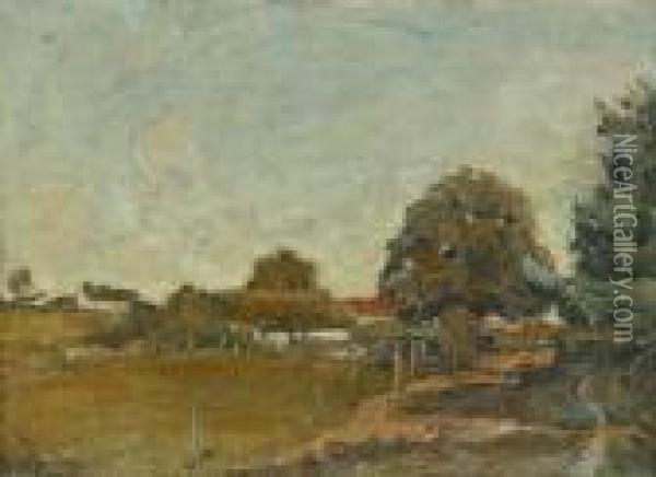 Sommerliche Landschaft. Oil Painting - August Jernberg