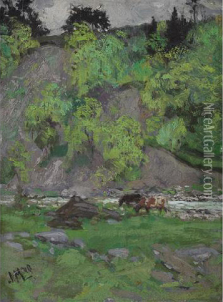 Cattle By The Humber River Oil Painting - James Edward Hervey MacDonald