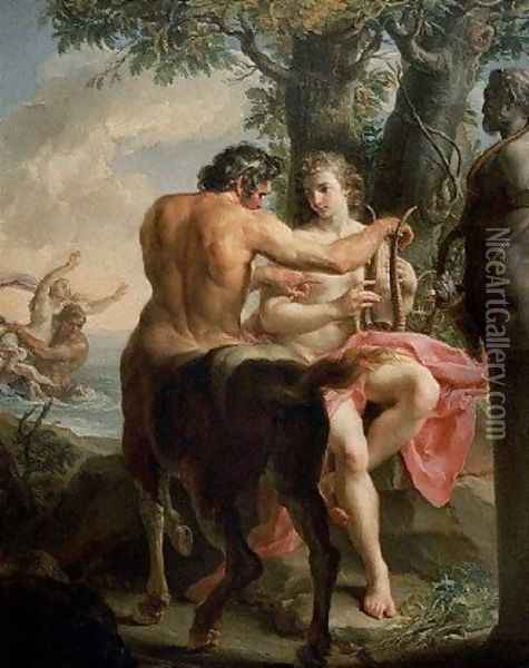 Achilles and the Centaur Chiron Oil Painting - Pompeo Gerolamo Batoni