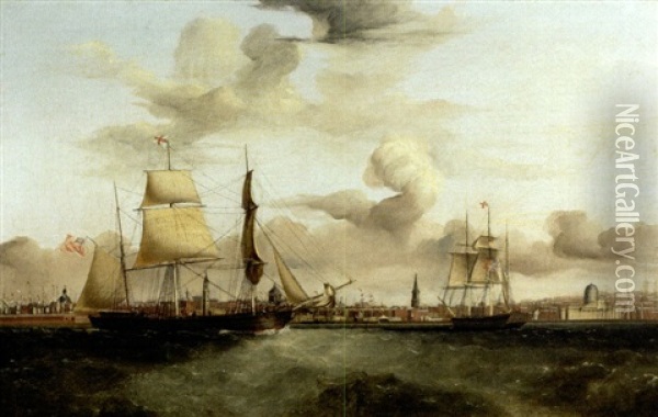 The Barque "orkney Lass" In Liverpool Harbor Oil Painting - William Kimmins McMinn