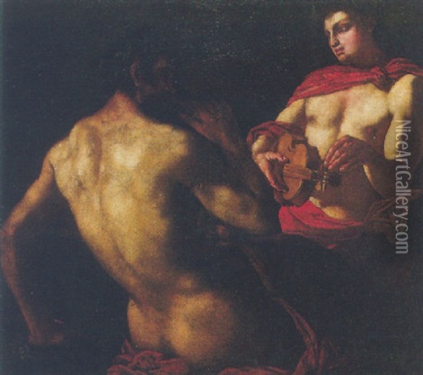 Apollo And Marsyas Oil Painting - Johann Carl Loth