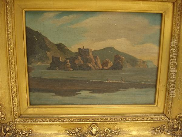 Castle By The Sea Oil Painting - Henri-Joseph Harpignies