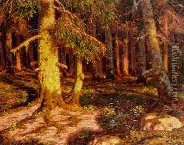 Sous-bois Oil Painting - Ivan Fedorovich Choultse