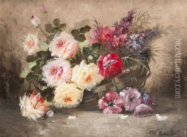 Le Panier De Fleurs Oil Painting - Max Carlier